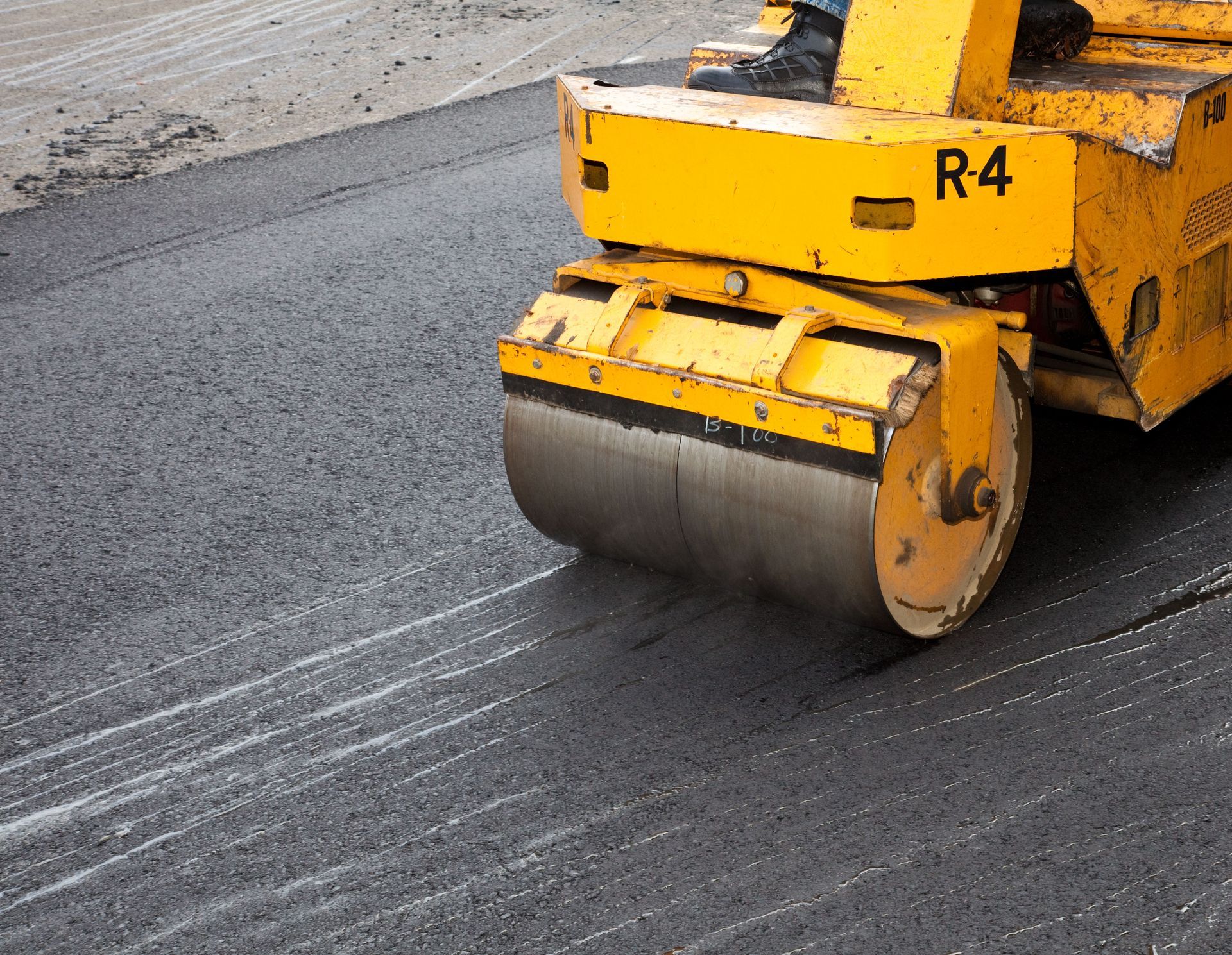 Asphalt repair on a parking lot