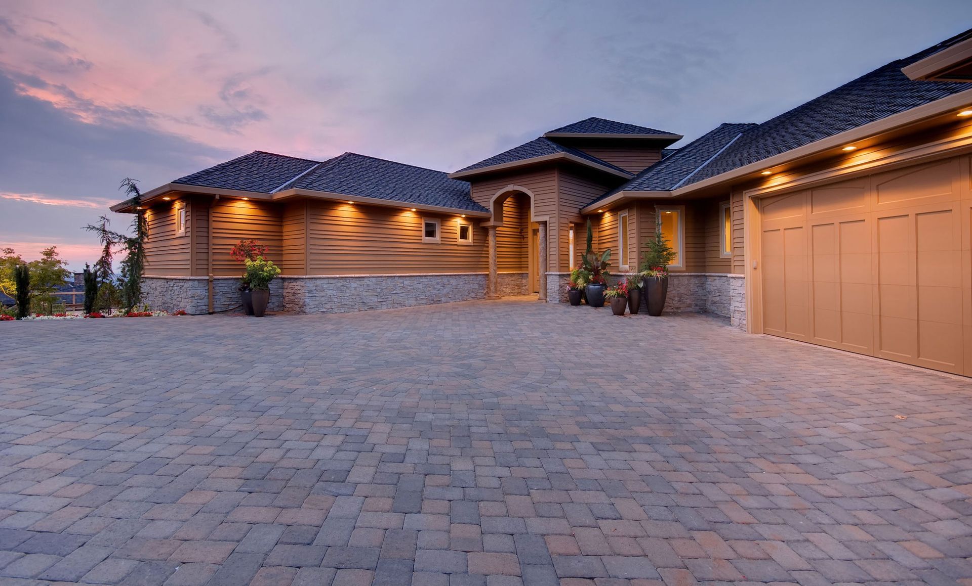 Chip seal style paved drive at a residential property